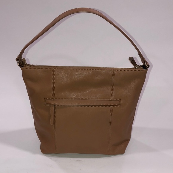 Tommy Bahama caramel brown leather shoulder bag in like new condition #pockets! - Picture 4 of 12